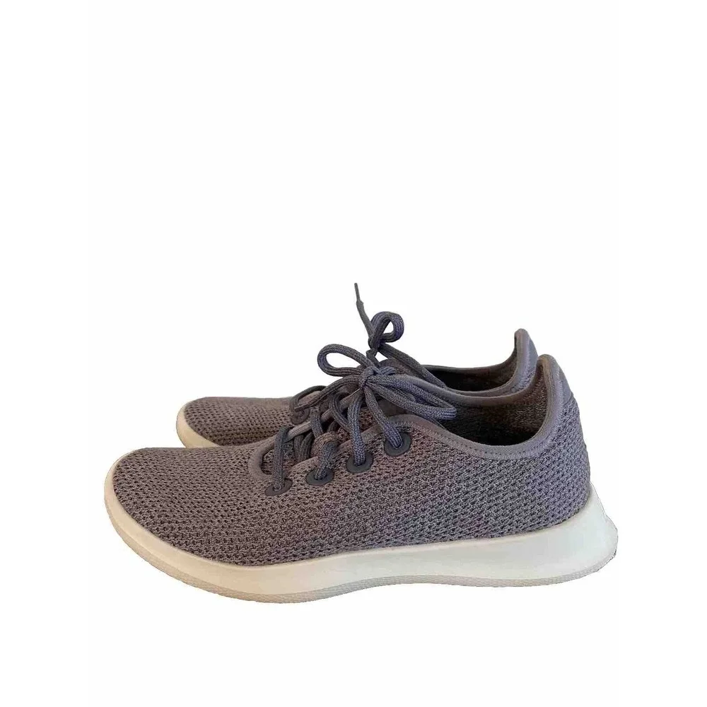 Allbirds Women’s Tree Runners Sneaker Lace-Up Light Blue Grey Knit Washable Sz 8